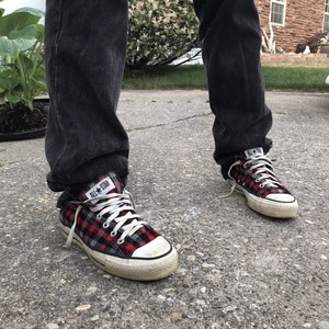 plaid converse low top