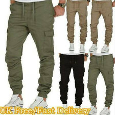 Mens Military Combat Work Cotton Cuffed Trousers Tactical Soft Long Pants