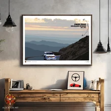 Pikes Peak Hill Climb Poster Audi Quattro Rally Car Bobby Unser Art Print Gift