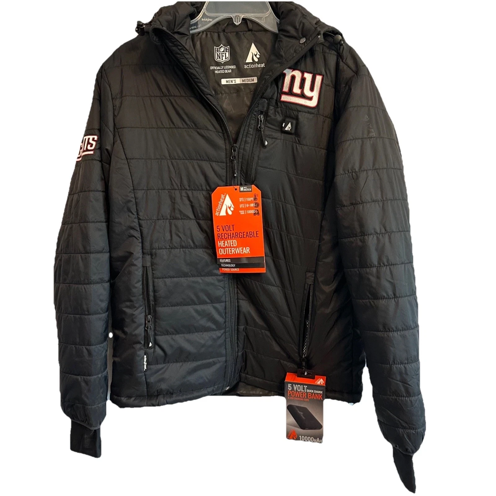 New York Giants Action Heat Heated Puffer Jacket - Medium