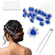 UHONEMY 25pcs Bridal Wedding Hair Pins with Crystal Rose Flower Crystal Diamante