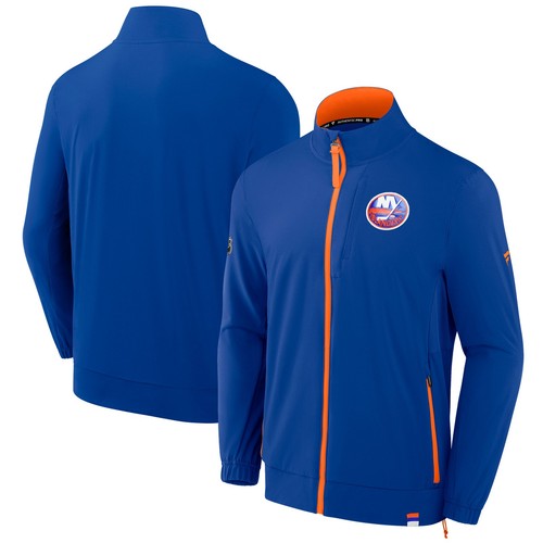 Men's Fanatics Royal New York Islanders Authentic Pro Rink Coaches Full-Zip