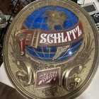 Vintage 1977 SCHLITZ Beer Sign Bar Blue Globe Logo Brewing Schlitz