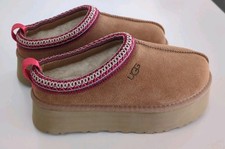 New w/ Stickers Women's Shoes UGG Brand Braid Tazz Platform II Slippers Chestnut