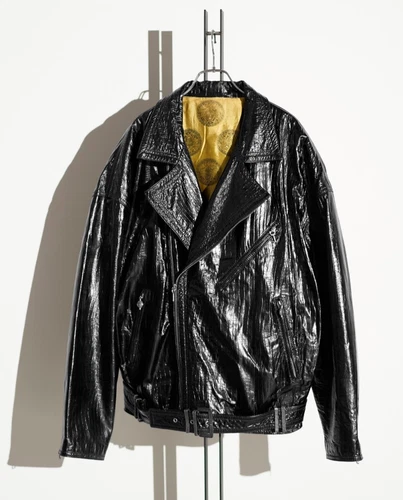 Vintage 90s GIANNI VERSACE Leather Biker Jacket Men's - product listing photo