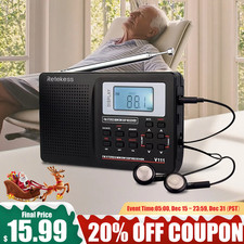 V111 Portable Radio,FM/AM/SW Digital Stereo Radio With Headphone For Xmas Gift