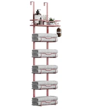 Hanging Towel Racks for Bathroom No Drill - 6-Tier Over The Door Bath Towel S...