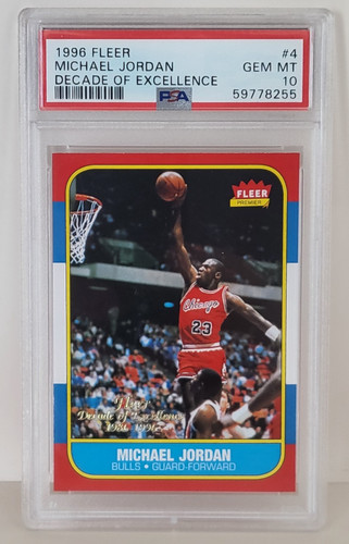 1986-1996 FLEER DECADE OF EXCELLENCE #4 MICHAEL JORDAN PSA 10