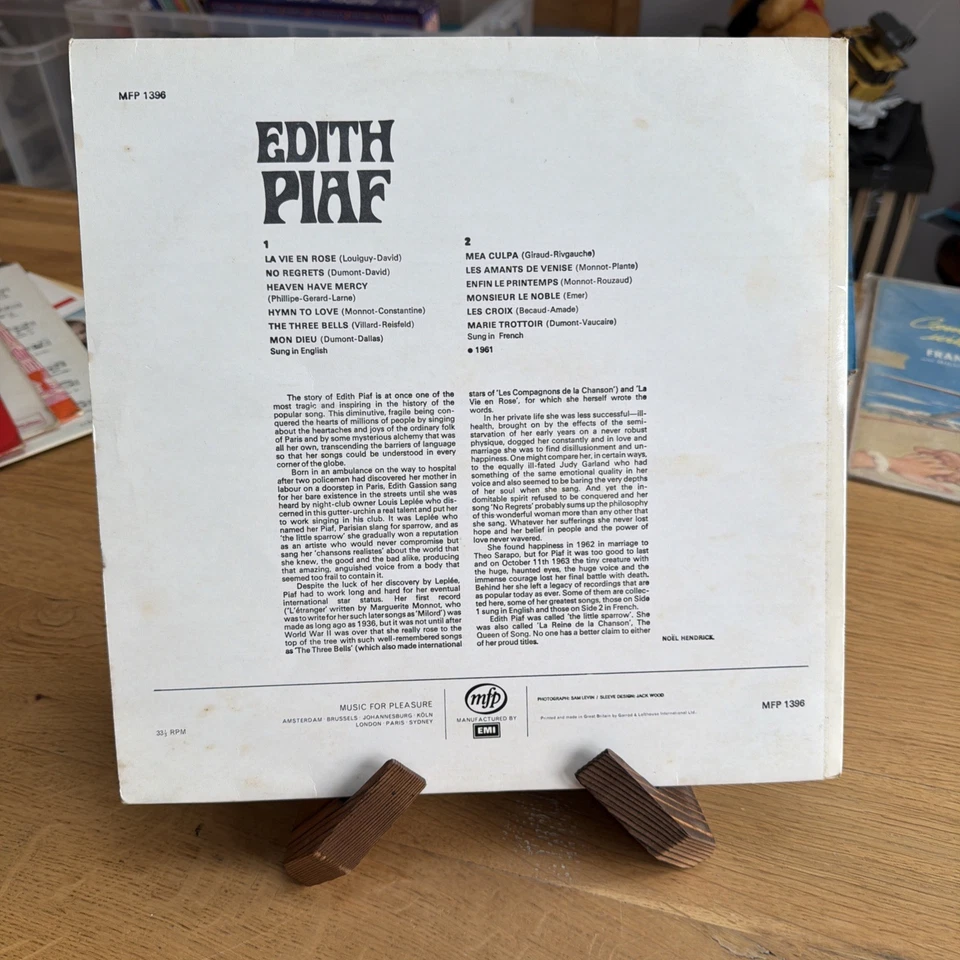 EDITH PIAF - THE BEST OF Greatest Hits 1st UK Press 1970 LP VG+ - Image 2 of 2