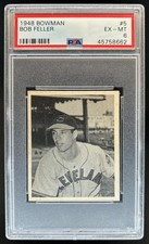 1948 Bowman Bob Feller Rookie RC #5a Indians PSA 6