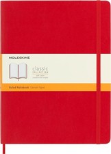 Moleskine Classic Ruled Notebook Large 7.5"x9.75" / 19x25cm Soft Cover NEW Red