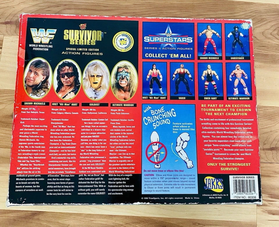 De colección WWF 1996 JAKKS Survivor Serie 4 Original Caja de Exhibición Vacía Raro Foto 2 de 2
