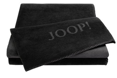 JOOP! Uni-Doubleface Wohndecke schwarz 150x200 cm Schwarz-Anthrazit Wendedecke