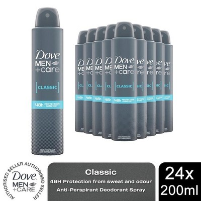 Dove Men+Care Classic Antitranspirant mit 48H Schweißschutz Deo 200ml, 24er Pack