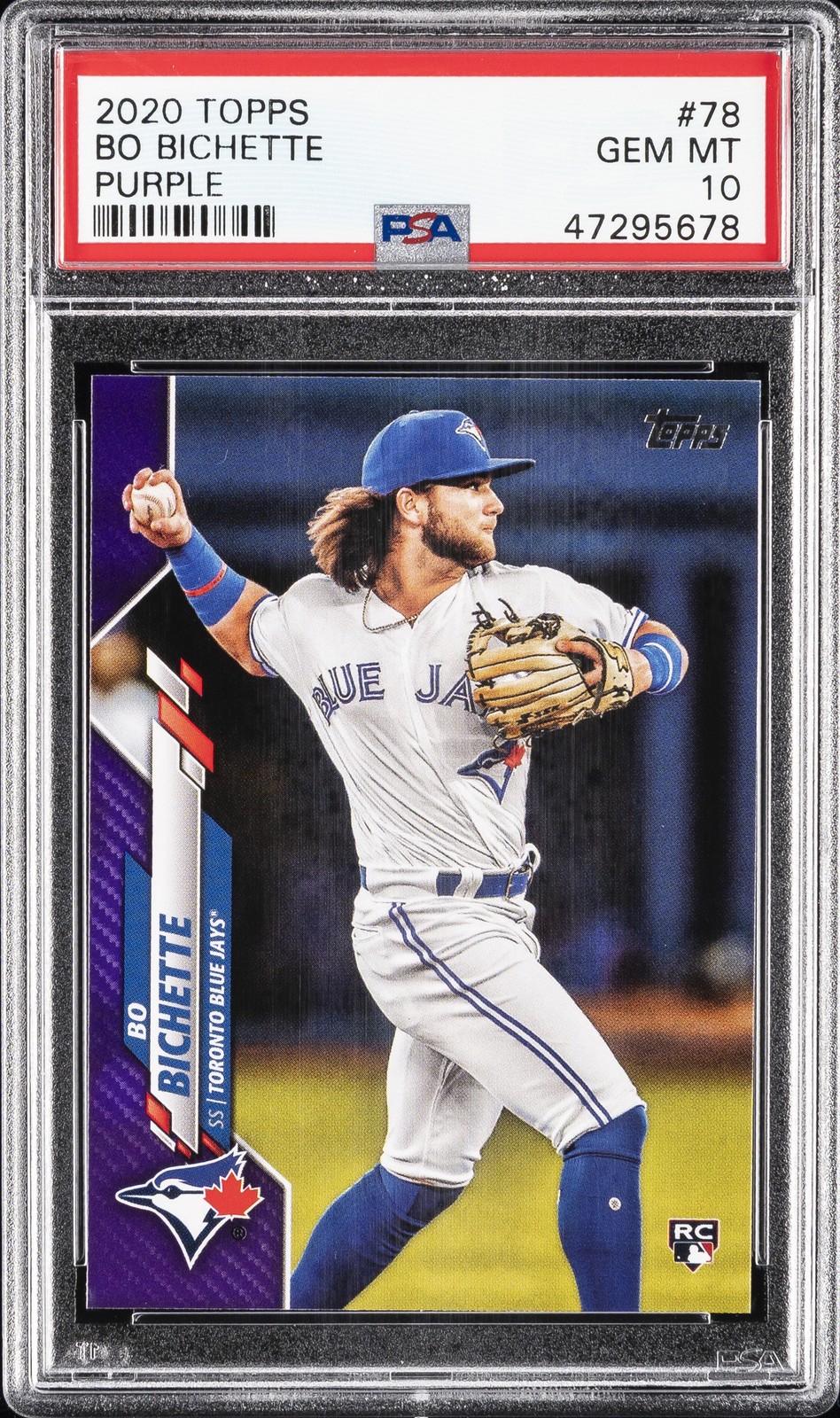 2020 TOPPS PURPLE #78 BO BICHETTE ROOKIE RC PSA 10
