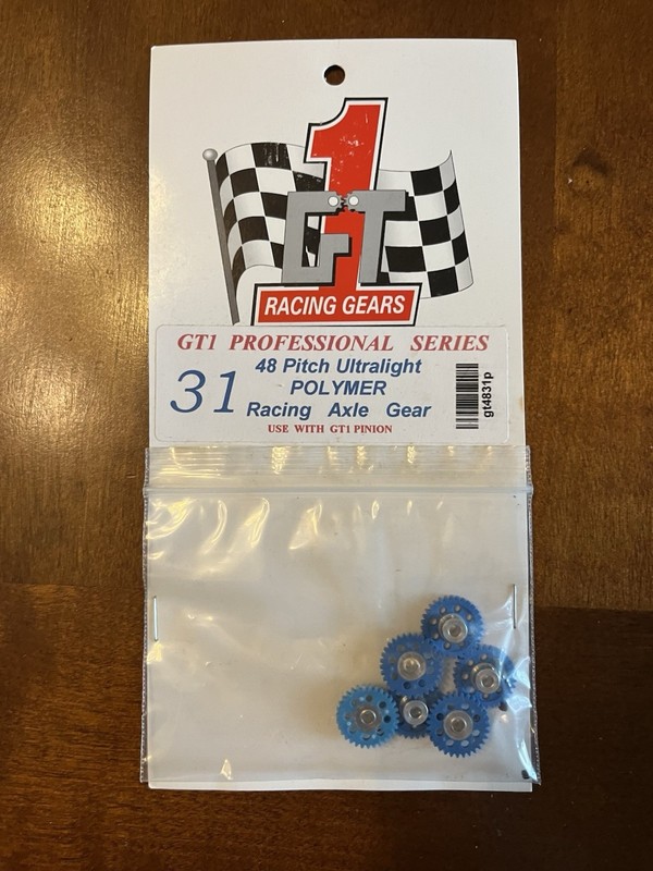GT1 - 31 Tooth - 48 pitch - 1/8 axle -  1/24 Slot Car Gear (6 Gears)