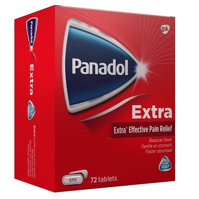 Panadol Extra 72 Tablets Paracetamol 500mg Caffeine 65mg Original بنادول