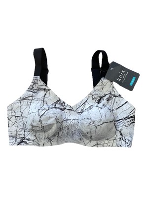 Knix V-Neck Evolution Wireless Unpadded Bra Size 4 Marble NWT