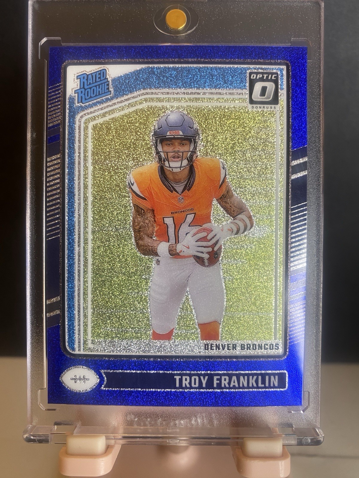 2024 Panini Donruss Optic - Rated Rookie Troy Franklin #294 Blue Glitter Prizm