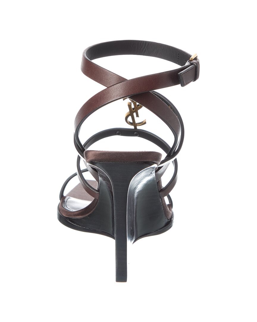 Saint Laurent Cassandra 90 sandalo donna con zeppa in pelle