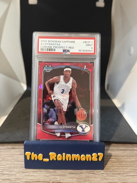 2025 Bowman Sapphire Edition Chrome Prospects Red AJ Dybantsa 2/5 PSA 9 #BCP-1
