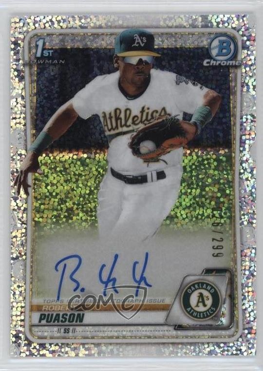 2020 Bowman Chrome Prospects Speckle Refractor 26/299 Robert Puason Auto 8vc