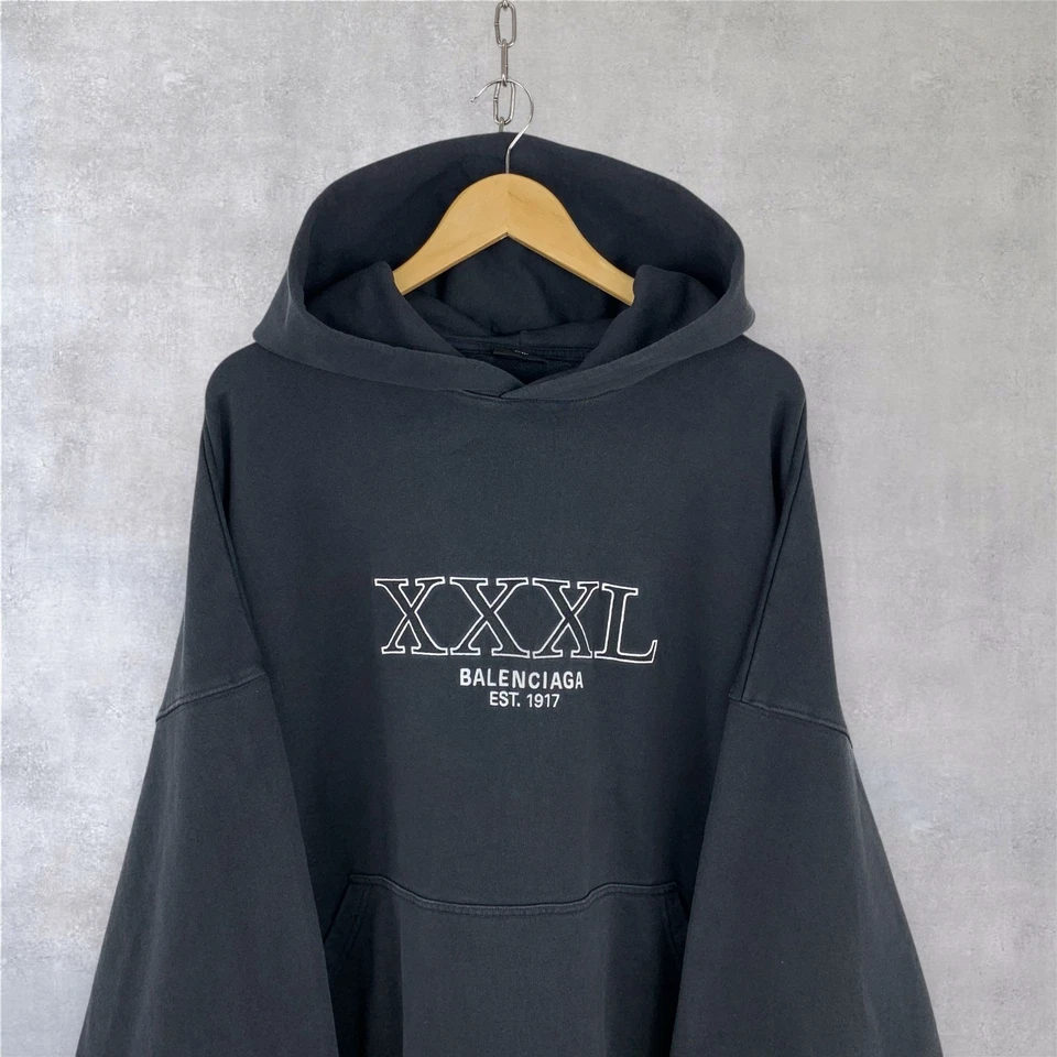 Sudadera con Capucha Balenciaga XXXL Estampado Gráfico Calce Grande Algodón Negra Talla L Foto 4 de 4