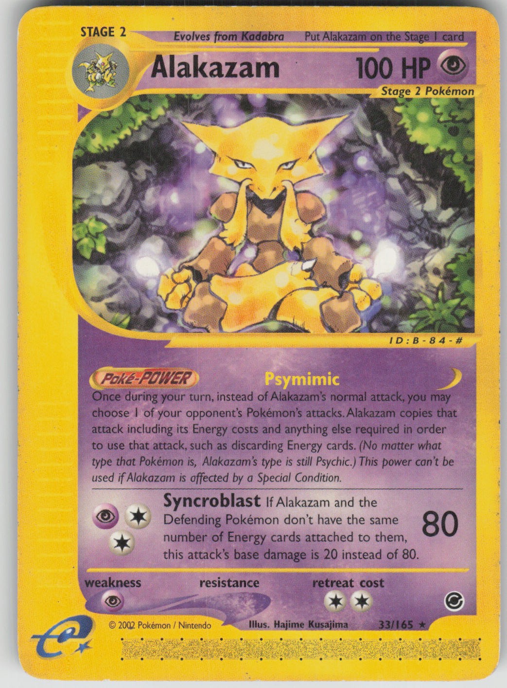 Pokemon TCG Alakazam (33) Rare Expedition 033/165