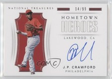 2018 Panini National Treasures Hometown Heroes 4/99 JP Crawford #HH-JC Auto oh4