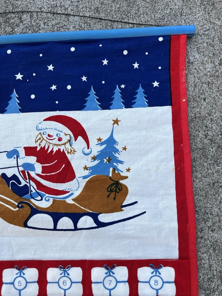 VTG Danish Jangaard Christmas Advent Calendar Scandinavian Reindeer Sleigh - Image 2 of 4