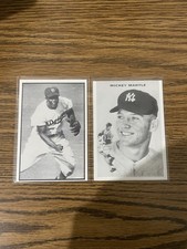 1954 Topps SI Mickey Mantle Reprint NM & 1979 Baseball Greats Jackie Robinson EX