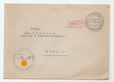 DDPN Briefumschlag Reichskommissar Den Haag nach Dongen (Brabant) 1943