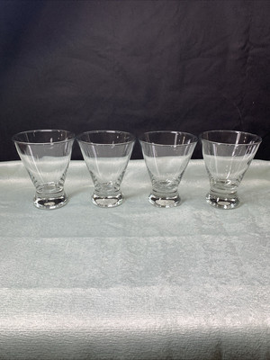 Vtg-(Set of 4)~ Weighted Bottom- Clear Cosmopolitan Martini  Cocktail Glasses
