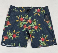 Roark Board Shorts Mens 34 Blue Green The Passage 18" La Selva Floral Tropical
