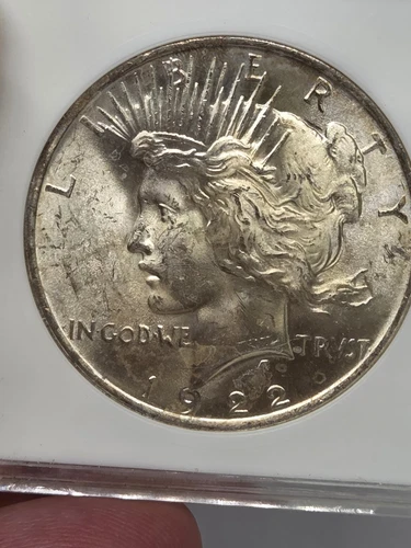 1922 $1 Peace Dollar ANACS MS62 Soapbox
