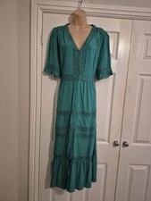 Emerald Green Lace Detail Maxi Dress Size 14 By Next SKU2001