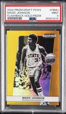 2022-23 PANINI PRIZM DRAFT PICKS FLASHBACK GOLD PRIZM MAGIC JOHNSON 4/10 PSA 9