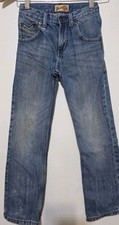 Wrangler 20X Straight Leg Boy Jean 10 Slim Denim Adjustable Waist Pants EUC