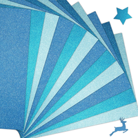 Glitzerpapier Zum Basteln, 15 Blatt, Blau, 250G/M² Papier, 21X29.7Cm Glitterkart