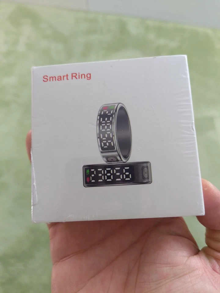 Reloj rastreador de actividad física Smart Ring talla 12 plateado contador de pasos de frecuencia cardíaca Android Foto 2 de 4