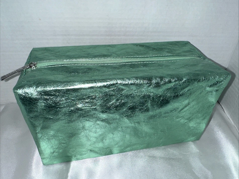 Clinique Cuidado de la Piel Maquillaje Belleza Tren Estuche Viaje Imitación Cuero Bolso Verde Foto 4 de 4