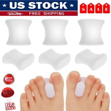 6PCS Silicone Soft Gel Toe Separator Bunion Toes Spacer Orthotics Pain Relief US