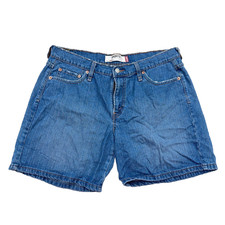 Vintage Levis 515 Shorts Women 14 Mid Rise Blue Med Wash Denim Jorts Y2K Mom