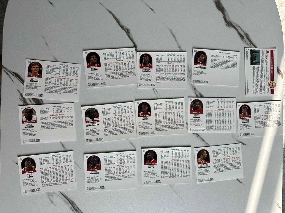 1992-93 NBA Hoops Houston Rockets Card Lot (14) – Otis Thorpe - Vintage Set - Image 2 of 3