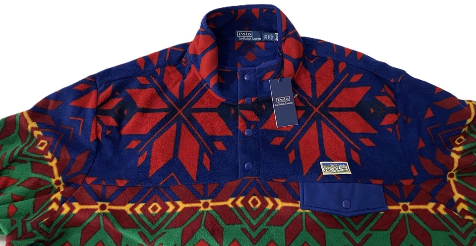 NWT Polo Ralph Lauren *4XB* Pullover Fleece Aztec Snowflake Sun Valley -Size=4XB - Image 2 of 4