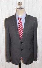 Men's Tagliatore Italy Gray Two-Button Blazer Jacket Size 48