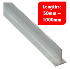 aluminium T section extruded bar tee 1/2" 3/4" 1" 13mm 19mm 25mm 300mm 1000mm