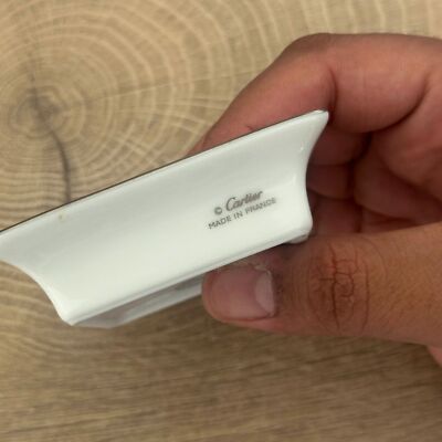 Vintage Cartier Set Of 3 Jewelry Dish Trinket Porcelain Ash Tray