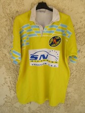 Maillot rugby R.C LESCURE ARTHES XIII porté n°12 vintage shirt jaune JICEGA XXL