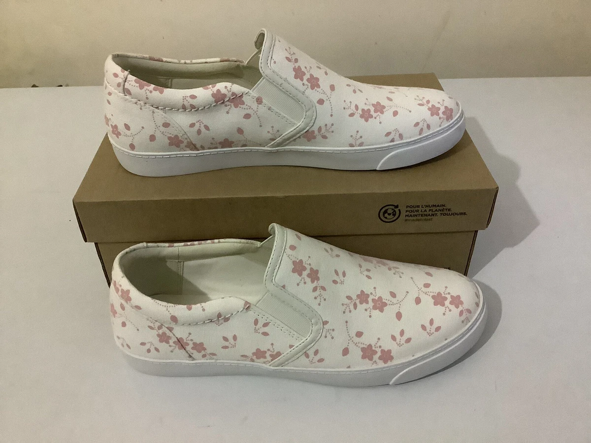 Floral canvas slip on shoes sale